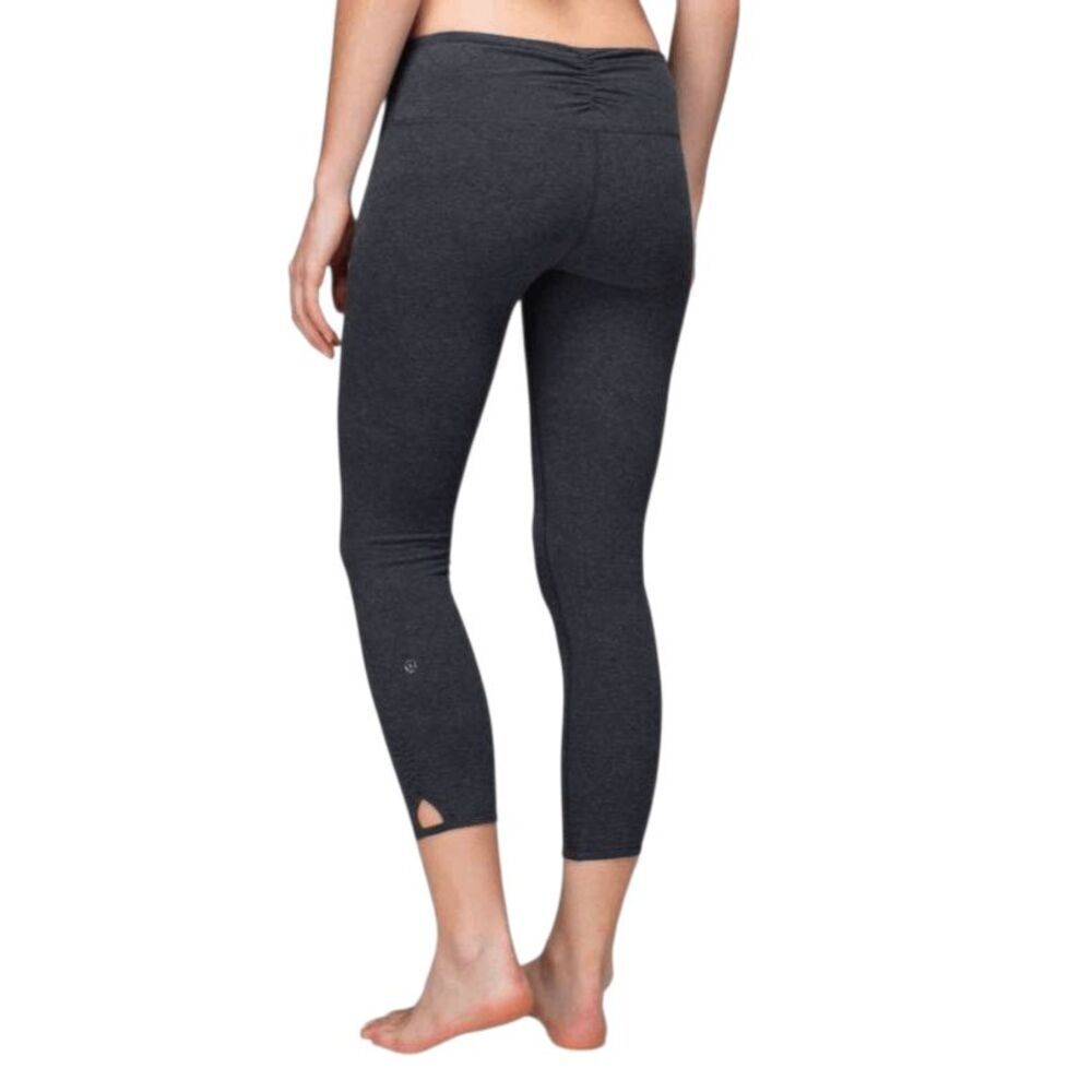 LULULEMON ATHLETICA Dhanurasana Crop II In Heathered Black Size 10